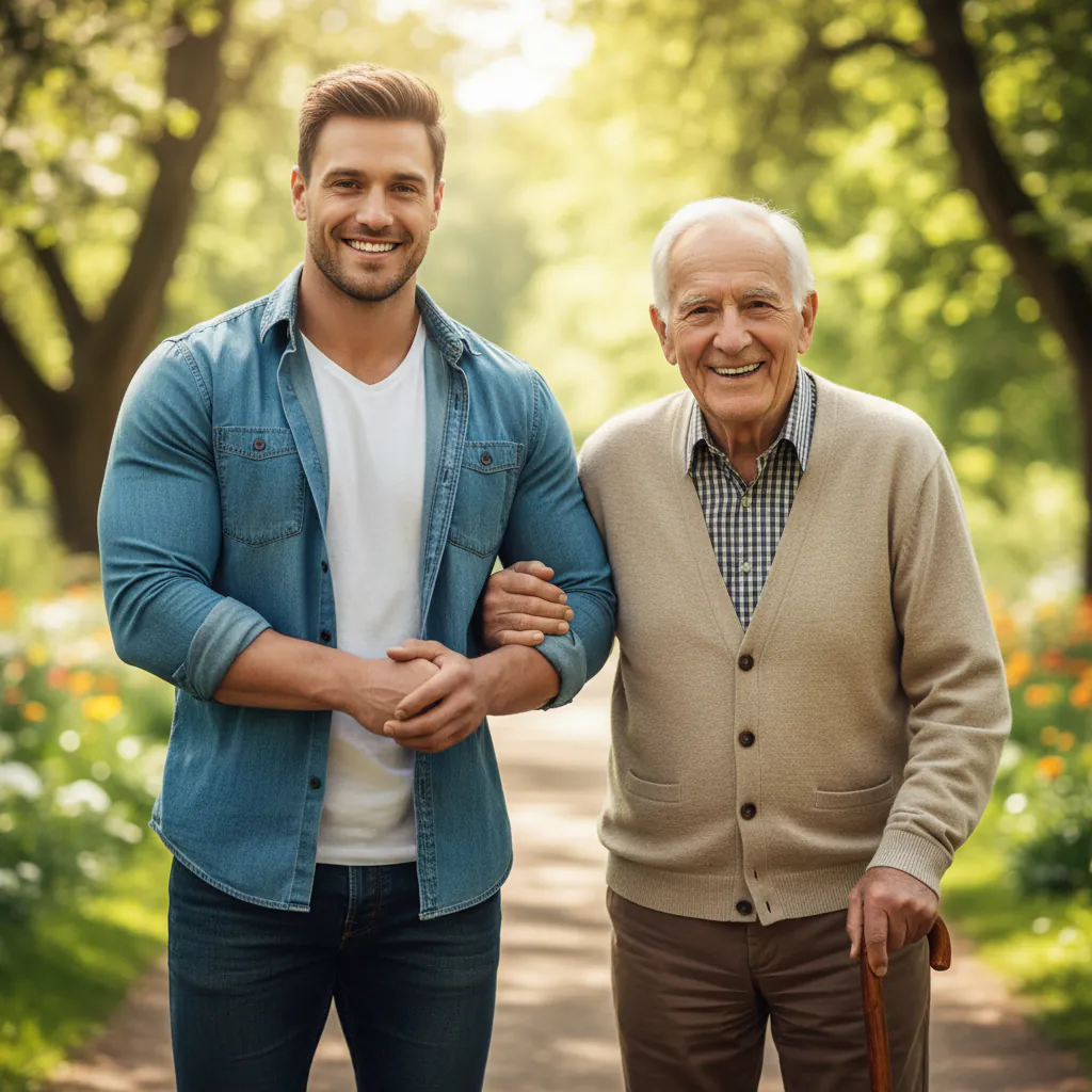 Jugendliche mit Alten Mann